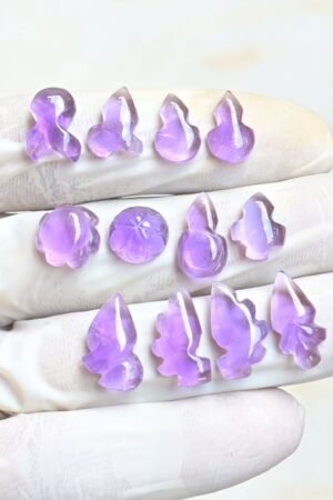 Natural Amethyst Gemstone Smooth Fancy Shape Cabochon High Quality Loose Gemstones For Jewelry Making 10-17 MM Size 12 Pcs V3943