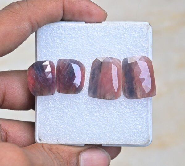 Natural Sapphire Gemstone Rose Cut Fancy Shape Cabochon High Quality Loose Gemstones For Jewelry Making 18-21 MM Size 2 Pair V3950