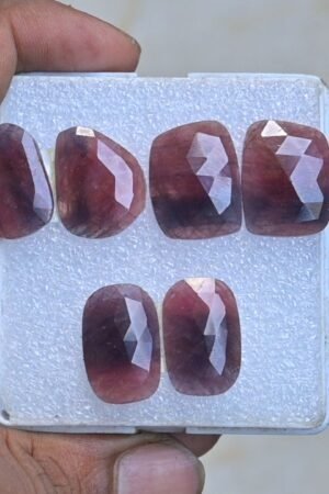 Natural Sapphire Gemstone Rose Cut Fancy Shape Cabochon High Quality Loose Gemstones For Jewelry Making 20 MM Size 3 Pair V3951