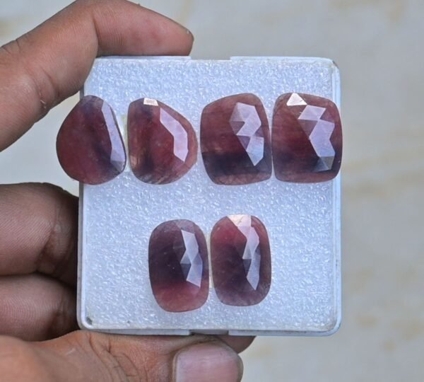 Natural Sapphire Gemstone Rose Cut Fancy Shape Cabochon High Quality Loose Gemstones For Jewelry Making 20 MM Size 3 Pair V3951
