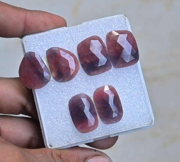 Natural Sapphire Gemstone Rose Cut Fancy Shape Cabochon High Quality Loose Gemstones For Jewelry Making 20 MM Size 3 Pair V3951 - Image 2