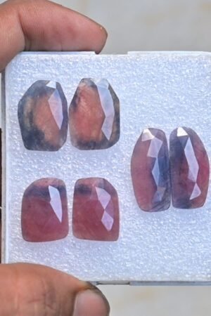 Natural Sapphire Gemstone Rose Cut Fancy Shape Cabochon High Quality Loose Gemstones For Jewelry Making 17-22 MM Size 3 Pair V3952