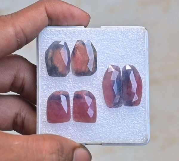 Natural Sapphire Gemstone Rose Cut Fancy Shape Cabochon High Quality Loose Gemstones For Jewelry Making 17-22 MM Size 3 Pair V3952