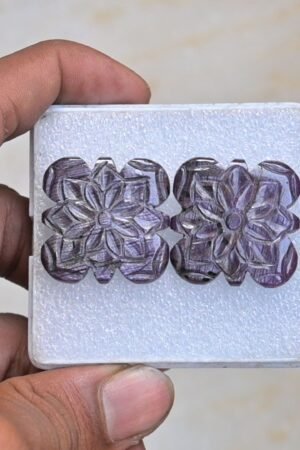 Natural Ruby Gemstone Hand Carved Fancy Shape Cabochon High Quality Loose Gemstones For Jewelry Making 28 MM Size 1 Pair V3956