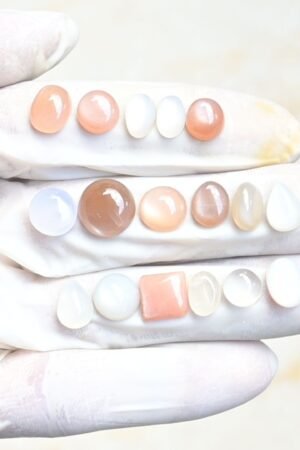 Natural Moon Stone Gemstone Smooth Mix Shape Cabochon High Quality Loose Gemstones For Jewelry Making 8-12 MM Size 17 Pcs V3961
