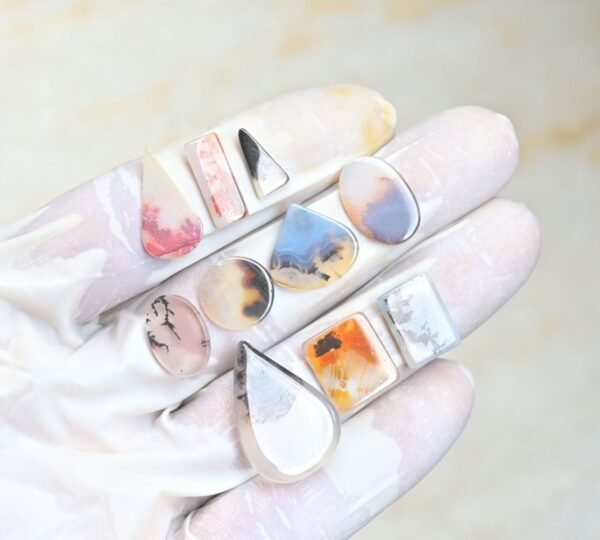 Natural Dendrite Quartz Gemstone Smooth Mix Shape Cabochon High Quality Loose Gemstones For Jewelry Making 12-25 MM Size 10 Pc V3964 - Image 3