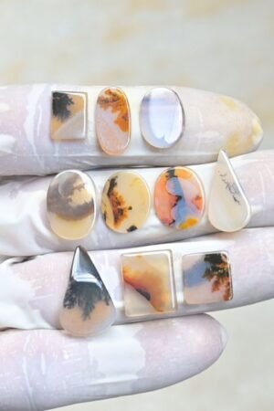 Natural Dendrite Quartz Gemstone Smooth Mix Shape Cabochon High Quality Loose Gemstones For Jewelry Making 10-18 MM Size 10 Pcs V3965