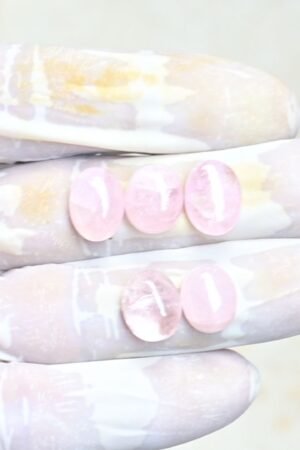 Natural Morganite Gemstone Smooth Oval Shape Cabochon High Quality Loose Gemstones For Jewelry Making 12-13 MM Size 5 Pcs V3987