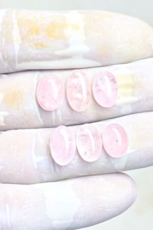 Natural Morganite Gemstone Smooth Oval Shape Cabochon High Quality Loose Gemstones For Jewelry Making 11-13 MM Size 6 Pcs V3988