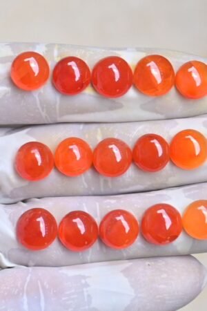 Natural Carnelian Gemstone Smooth Round Shape Cabochon High Quality Loose Gemstones For Jewelry Making 10 MM Size 15 Pcs V3993