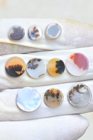 Natural Scenic Agate Gemstone Smooth Round Shape Cabochon High Quality Loose Gemstones For Jewelry Making 8-13 MM Size 10 Pcs V4005