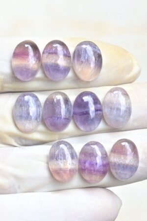 Natural Fluorite Gemstone Smooth Oval Shape Cabochon Shape High Quality Loose Gemstones For Jewelry Making 14x10 MM Size 10 Pcs V4019