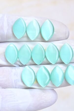Natural Mona Lisa Gemstone Smooth Marquise Shape Cabochon High Quality Loose Gemstones For Jewelry Making 15x10 MM Size 12 Pcs V4036