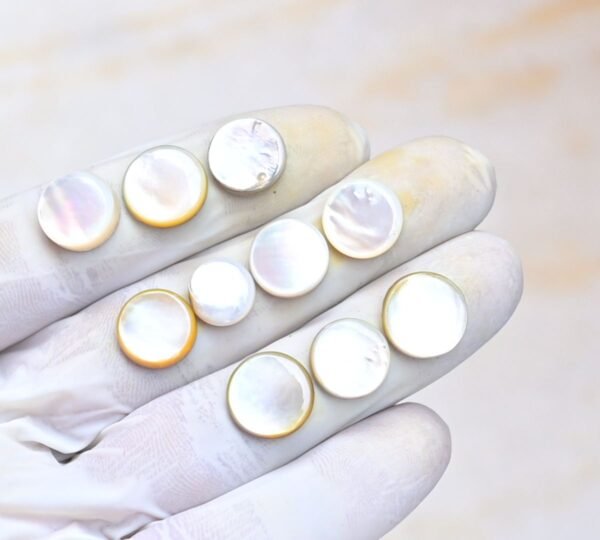 Natural Mother Of Pearl Gemstone Smooth Round Shape Cabochon High Quality Loose Gemstones For Jewelry Making 10-12 MM Size 10 Pcs V4042 - Image 2