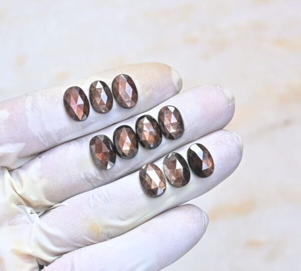 Natural Golden Sapphire Gemstone Rose Cut Oval Shape Cabochon Shape High Quality Loose Gemstones For Jewelry Making 12x8 MM Size 10 Pcs V4049 - Image 2