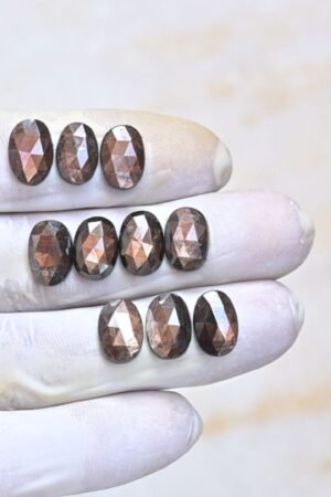 Natural Golden Sapphire Gemstone Rose Cut Oval Shape Cabochon Shape High Quality Loose Gemstones For Jewelry Making 12x8 MM Size 10 Pcs V4049