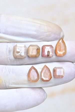 Natural Yellow Silky Sapphire Gemstone Step Cut Mix Shape Cabochon Shape High Quality Loose Gemstones For Jewelry Making 8-14 MM Size 7 Pcs V4050