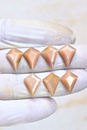 Natural Yellow Silky Sapphire Gemstone Step Cut Fancy Shape Cabochon Shape High Quality Loose Gemstones For Jewelry Making 16x12 MM Size 7 Pcs V4051