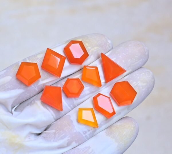 Natural Carnelian Gemstone Step Cut Mix Shape Cabochon High Quality Loose Gemstones For Jewelry Making 12-17 MM Size 10 Pcs V4071 - Image 2