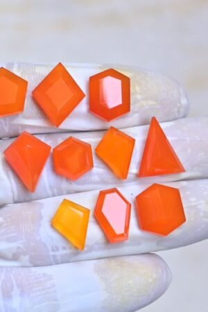Natural Carnelian Gemstone Step Cut Mix Shape Cabochon High Quality Loose Gemstones For Jewelry Making 12-17 MM Size 10 Pcs V4071