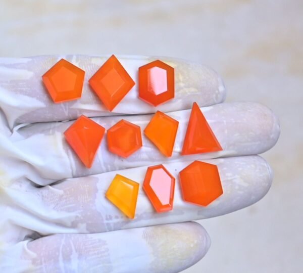Natural Carnelian Gemstone Step Cut Mix Shape Cabochon High Quality Loose Gemstones For Jewelry Making 12-17 MM Size 10 Pcs V4071