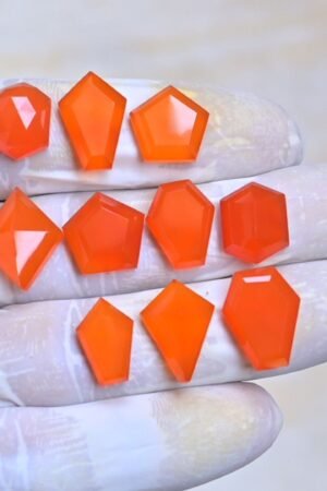 Natural Carnelian Gemstone Step Cut Mix Shape Cabochon High Quality Loose Gemstones For Jewelry Making 13-18 MM Size 10 Pcs V4072