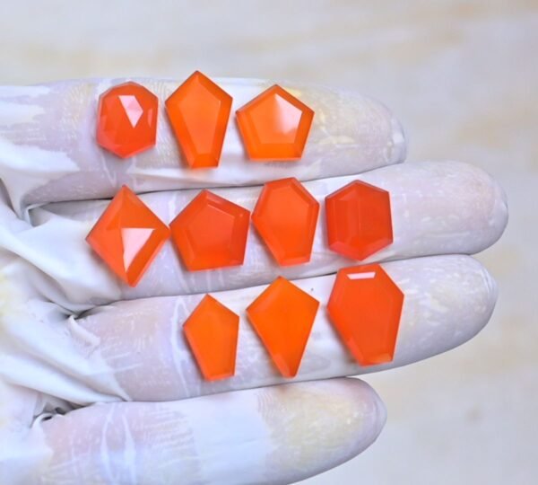Natural Carnelian Gemstone Step Cut Mix Shape Cabochon High Quality Loose Gemstones For Jewelry Making 13-18 MM Size 10 Pcs V4072