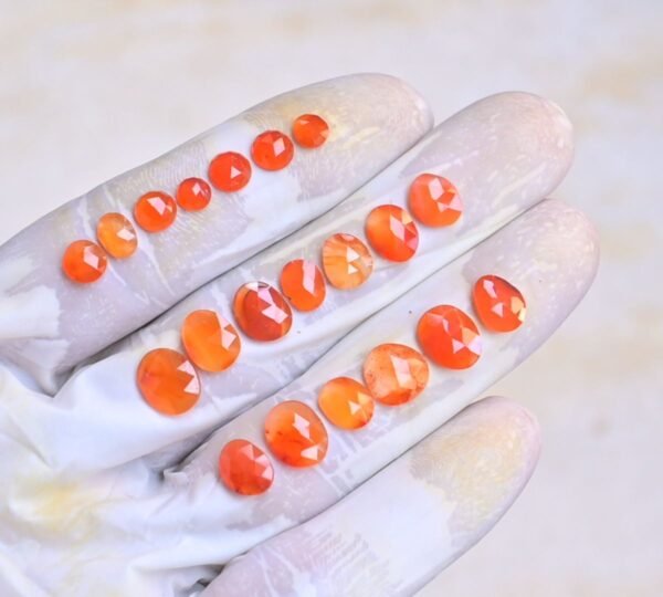 Natural Carnelian Gemstone Rose Cut Fancy Shape Cabochon High Quality Loose Gemstones For Jewelry Making 5-10 MM Size 20 Pcs V4077 - Image 2