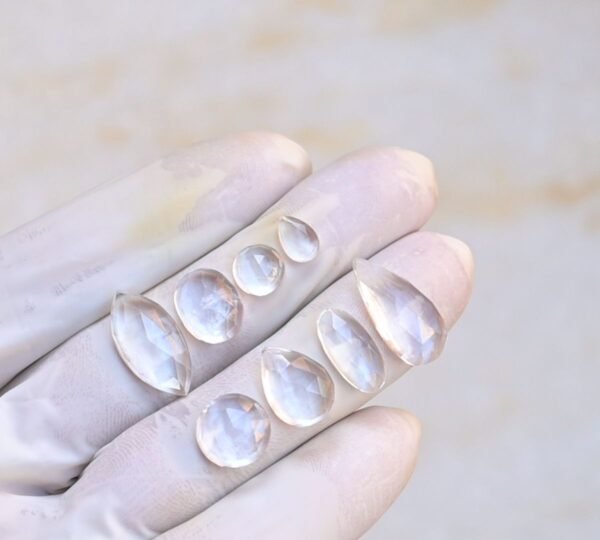 Natural Crystal Gemstone Rose Cut Mix Shape Cabochon High Quality Loose Gemstones For Jewelry Making 8-20 MM Size 8 Pcs V4087 - Image 2