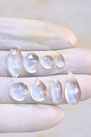 Natural Crystal Gemstone Rose Cut Mix Shape Cabochon High Quality Loose Gemstones For Jewelry Making 8-20 MM Size 8 Pcs V4087
