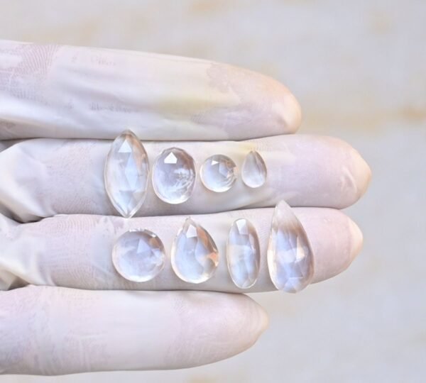 Natural Crystal Gemstone Rose Cut Mix Shape Cabochon High Quality Loose Gemstones For Jewelry Making 8-20 MM Size 8 Pcs V4087