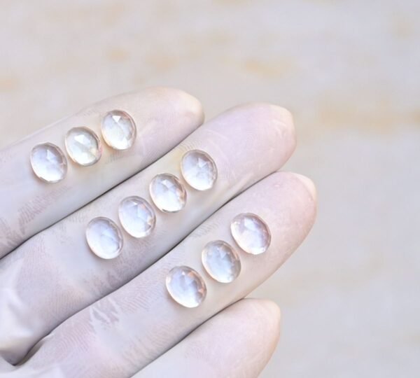 Natural Crystal Gemstone Rose Cut Oval Shape Cabochon High Quality Loose Gemstones For Jewelry Making 9x7 MM Size 10 Pcs V4088 - Image 2