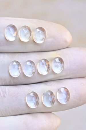 Natural Crystal Gemstone Rose Cut Oval Shape Cabochon High Quality Loose Gemstones For Jewelry Making 9x7 MM Size 10 Pcs V4088
