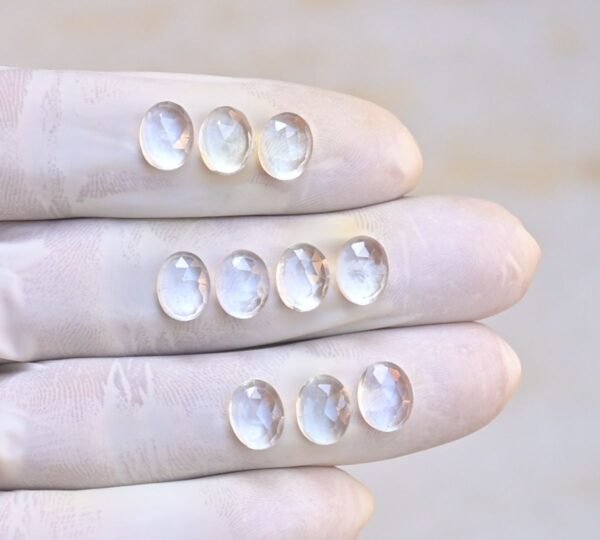 Natural Crystal Gemstone Rose Cut Oval Shape Cabochon High Quality Loose Gemstones For Jewelry Making 9x7 MM Size 10 Pcs V4088