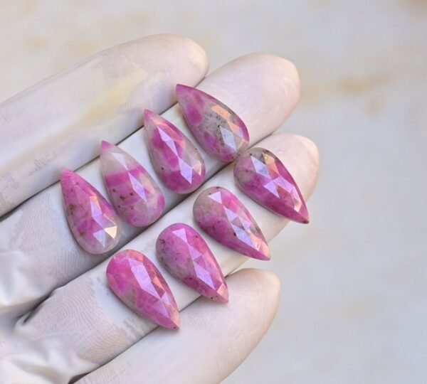 Natural Ruby Gemstone Rose Cut Pear Shape Cabochon High Quality Loose Gemstones For Jewelry Making 20x10 MM Size 8 Pcs V4089 - Image 2