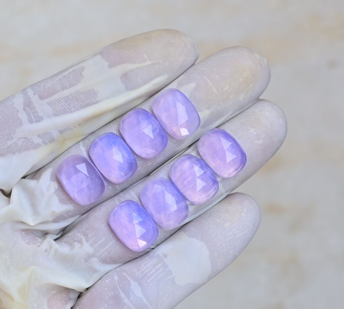 Natural Lavender Quartz Gemstone Rose Cut Rectangle Shape Cabochon High Quality Loose Gemstones For Jewelry Making 14x10 MM Size 8 Pcs V4098 - Image 2