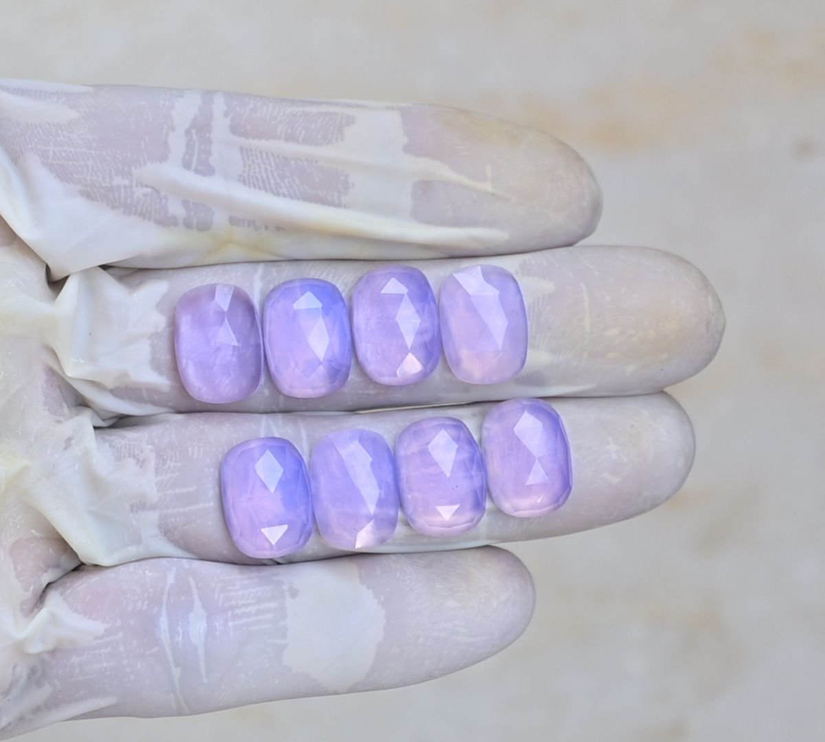 Natural Lavender Quartz Gemstone Rose Cut Rectangle Shape Cabochon High Quality Loose Gemstones For Jewelry Making 14x10 MM Size 8 Pcs V4098