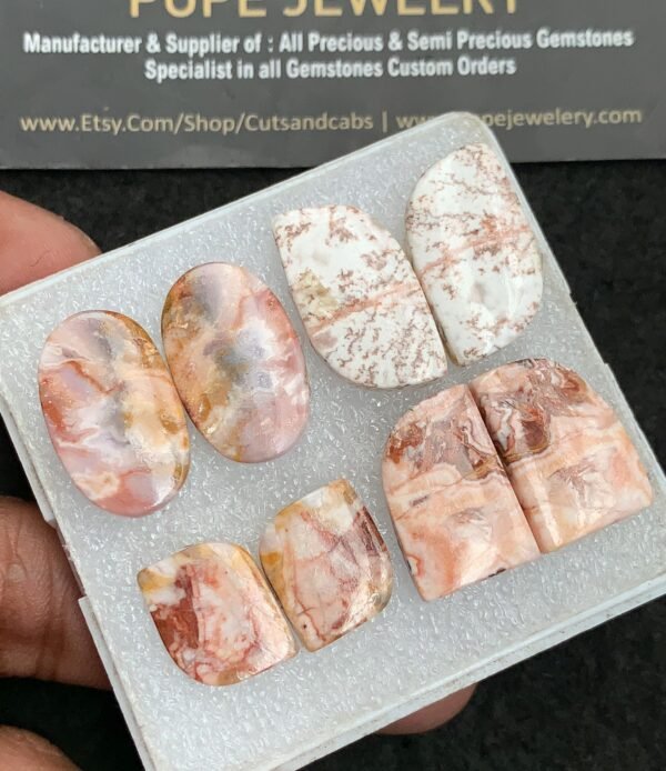 Natural Rosetta Jasper Gemstone Smooth Fancy Shape Cabochon High Quality Loose Gemstones For Jewelry Making 15-23 MM Size 4 Pair V3714 - Image 2