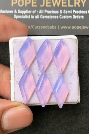 Natural Lavender Quartz Gemstone Step Cut Fancy Shape Cabochon High Quality Loose Gemstones For Jewelry Making 20x10 MM Size 6 Pcs V3420