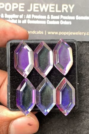 Natural Rainbow Quartz Gemstone Step Cut Marquise Shape Cabochon High Quality Loose Gemstones For Jewelry Making 21x11 MM Size 6 Pcs V3425