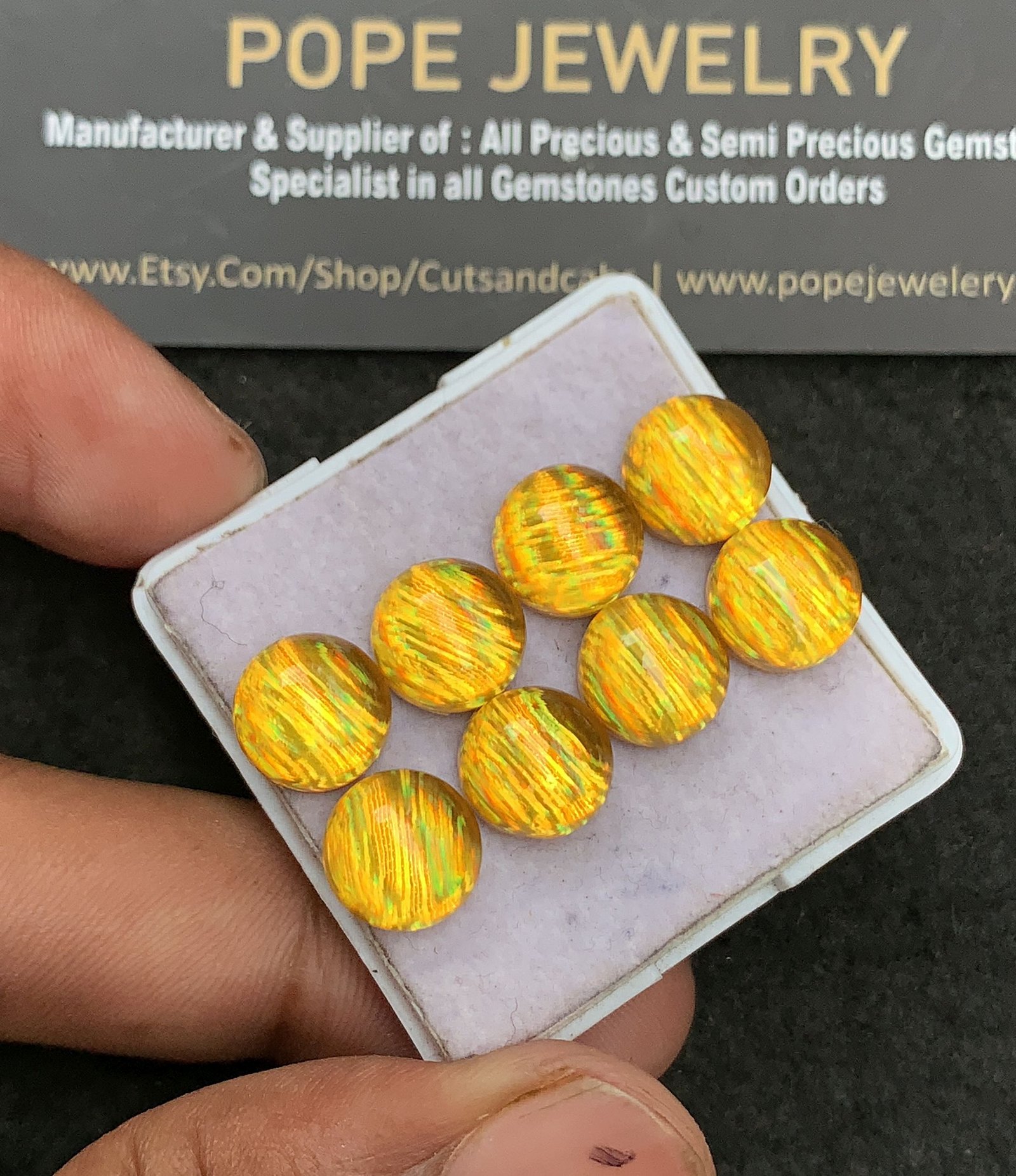 Natural Aurora Opal Gemstone Smooth Round Shape Cabochon High Quality Loose Gemstones For Jewelry Making 10 MM Size 8 Pcs V3426 - Image 2