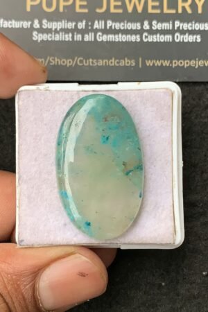 Natural Chrysocolla Gemstone Smooth Oval Shape Cabochon High Quality Loose Gemstones For Jewelry Making 35x22x5 MM Size 1 Pcs V3435