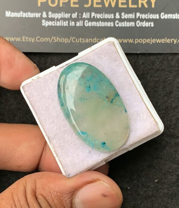 Natural Chrysocolla Gemstone Smooth Oval Shape Cabochon High Quality Loose Gemstones For Jewelry Making 35x22x5 MM Size 1 Pcs V3435 - Image 2
