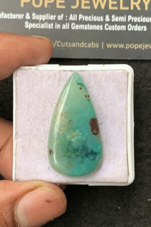Natural Chrysocolla Gemstone Smooth Pear Shape Cabochon High Quality Loose Gemstones For Jewelry Making 35x18x5 MM Size 1 Pcs V3436