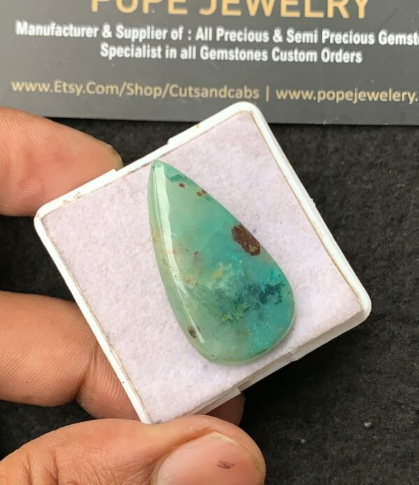 Natural Chrysocolla Gemstone Smooth Pear Shape Cabochon High Quality Loose Gemstones For Jewelry Making 35x18x5 MM Size 1 Pcs V3436 - Image 2