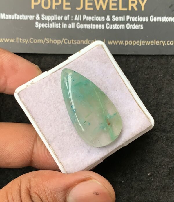 Natural Chrysocolla Gemstone Smooth Pear Shape Cabochon High Quality Loose Gemstones For Jewelry Making 34x17x6 MM Size 1 Pcs V3437 - Image 2