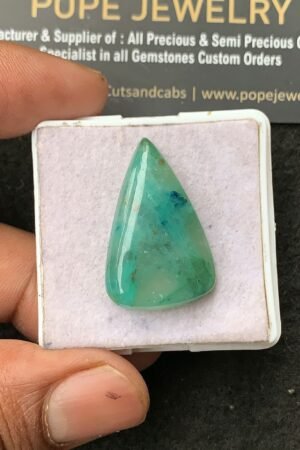 Natural Chrysocolla Gemstone Smooth Pear Shape Cabochon High Quality Loose Gemstones For Jewelry Making 29x19x5 MM Size 1 Pcs V3438