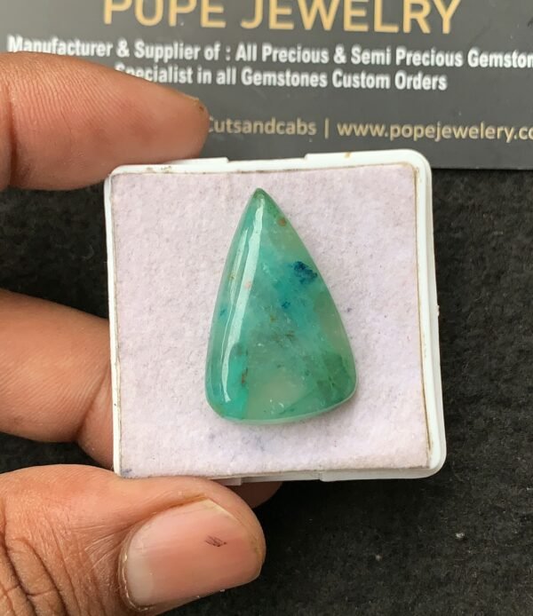 Natural Chrysocolla Gemstone Smooth Pear Shape Cabochon High Quality Loose Gemstones For Jewelry Making 29x19x5 MM Size 1 Pcs V3438