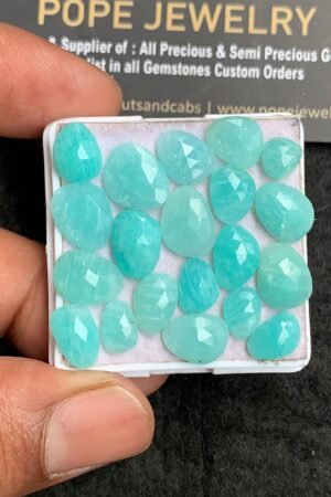 Natural Amazonite Gemstone Rose Cut Fancy Shape Cabochon High Quality Loose Gemstones For Jewelry Making 6-11 MM Size 20 Pcs V3461