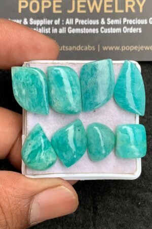 Natural Amazonite Gemstone Smooth Fancy Shape Cabochon High Quality Loose Gemstones For Jewelry Making 10-20 MM Size 8 Pcs V3466